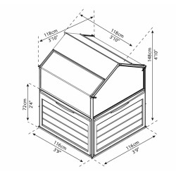 Canopia - Carré potager Plant Inn® - Silver clear - 120x120cm