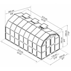 Canopia - Serre de jardin - Grand Gardener? Clear - 260x510cm