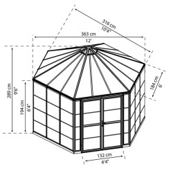 Canopia - Serre de jardin hexagonale - Oasis? - 360x315cm
