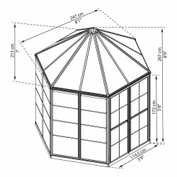 Canopia - Serre de jardin hexagonale - Oasis? - 250x215cm