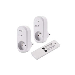 Electraline - Kit de contrôle à distance - lot de 2 prises radio + télécommande