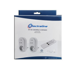 Electraline - Kit de contrôle à distance - lot de 2 prises radio + télécommande