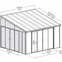 Canopia - Sanremo Solarium - 4x4,25m - Gris