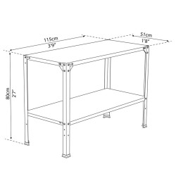 Canopia - Table de rempotage en acier - 115x51x80cm