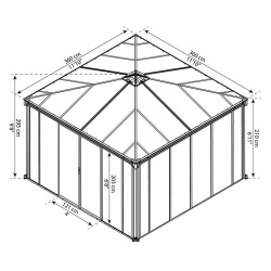 Canopia - Pergola fermée - Gazebo Ledro 3600