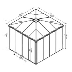 Canopia - Pergola fermée - Gazebo Ledro 3000