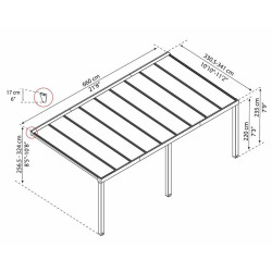 Canopia - Pergola - Stockholm 3,4x6,6m - Gris