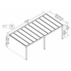 Canopia - Pergola - Stockholm 3,4x7,4m - Gris