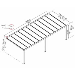 Canopia - Pergola - Stockholm 3,4x8,1m - Gris