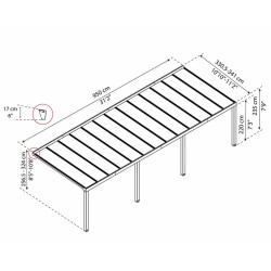 Canopia - Pergola - Stockholm 3,4x9,5m - Gris