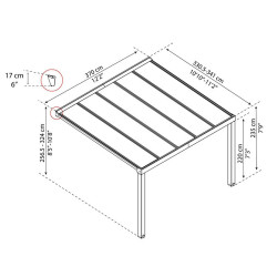 Canopia - Pergola - Stockholm 3,4x3,7m - Gris