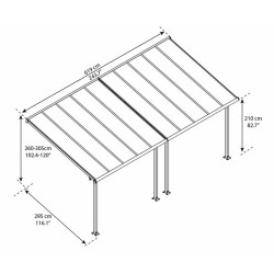 Canopia - Pergola - Olympia - 6.10x3m - Gris