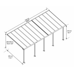 Canopia - Pergola - Olympia - 7.30x3m - Gris