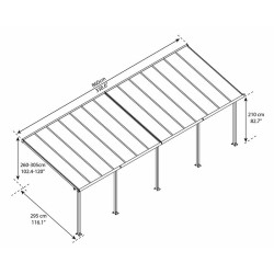 Canopia - Pergola - Olympia - 8.51x3m - Gris