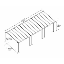 Canopia - Pergola - Olympia - 9.15x3m - Gris