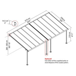 Canopia - Pergola - Capri - 6.10x3m - Gris Bronze