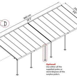 Canopia - Pergola - Capri - 8.51x3m - Gris Bronze