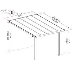 Canopia - Pergola - Capri - 3.05x3m - Gris Bronze