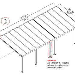 Canopia - Pergola - Capri - 7.30x3m - Gris Bronze