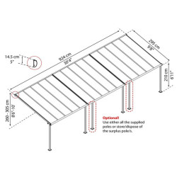 Canopia - Pergola - Capri - 9.15x3m - Gris Bronze