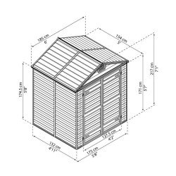 SKYLIGHT SHED 6X5 GREY DECO