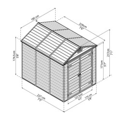 SKYLIGHT SHED 6X8 GREY DECO