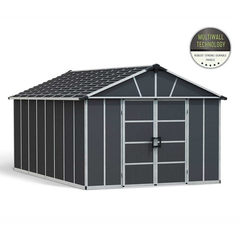 YUKON 11X17.2 S DARK GREY SHED WITH FLOOR