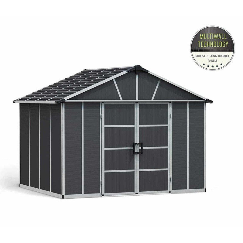 YUKON 11X9S DARK GREY SHED WITH FLOOR