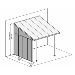 PATIO COVER 3 SERIES SIDEWALL GREY 7016