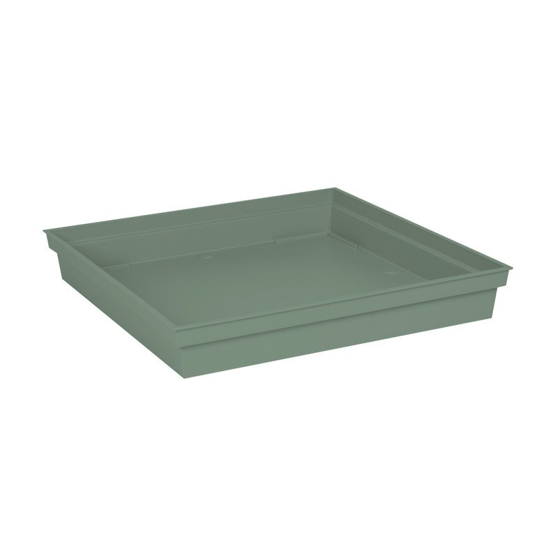 EDA - Soucoupe carrée Toscane - Vert Laurier - Pour pot Toscane 40 cm