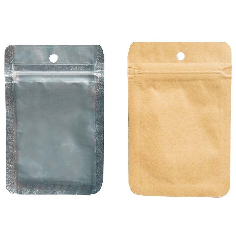 Qnubu - 50 sachets zippés Kraft 7,5x11cm - 1g - Anti-odeur