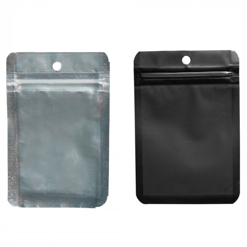 Qnubu - 50 sachets zippés Noir 7,5x11cm - 1g - Anti-odeur