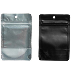Qnubu - 50 sachets zippés Noir 8,5x13cm - 3g - Anti-odeur