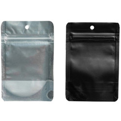 Qnubu - 50 sachets zippés Noir 10x16.5cm - 7g - Anti-odeur