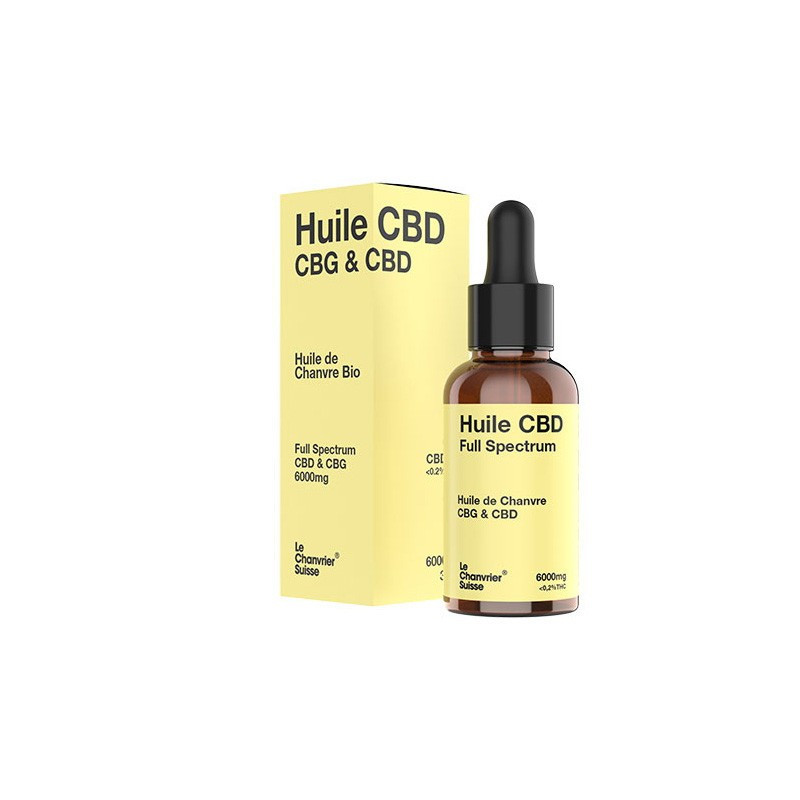 Le Chanvrier Suisse - Huile CBD 6000mg et CBG - 30ml