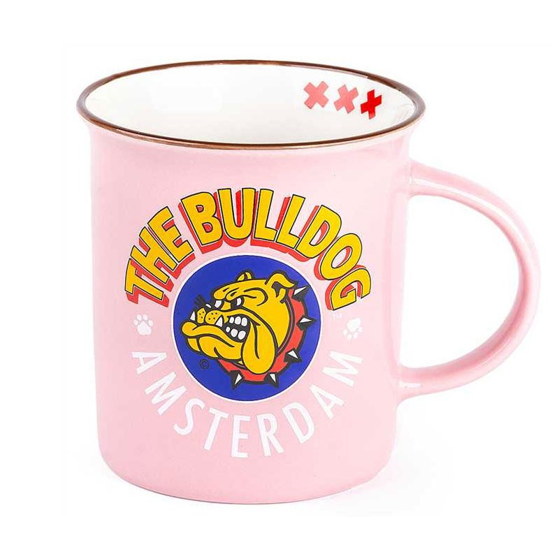 BULLDOG CAMPING COFFE MUG PINK