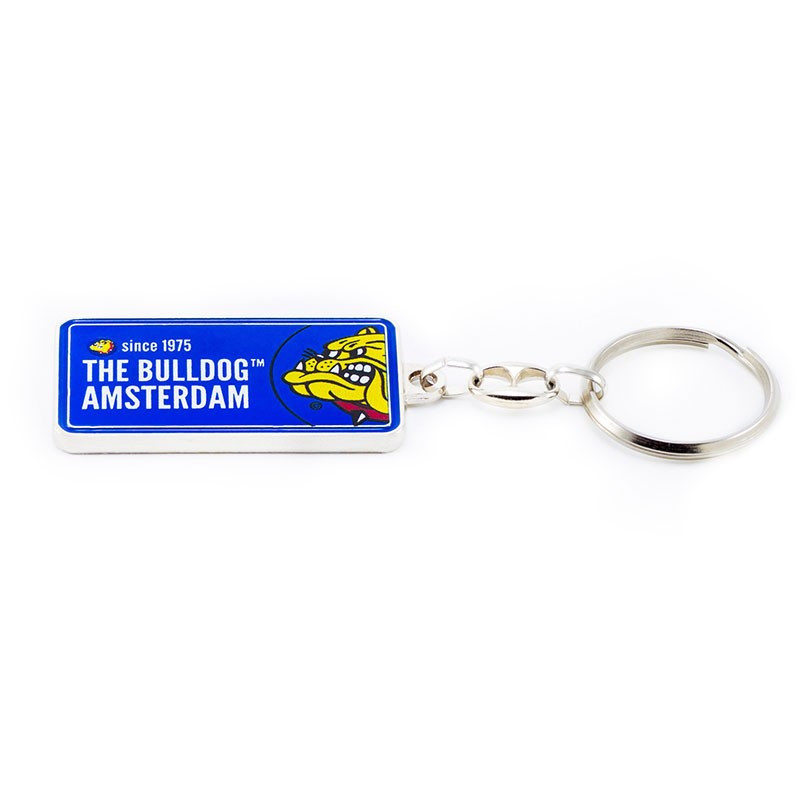 BULLDOG KEYCHAIN LICENSEPLATE BLUE