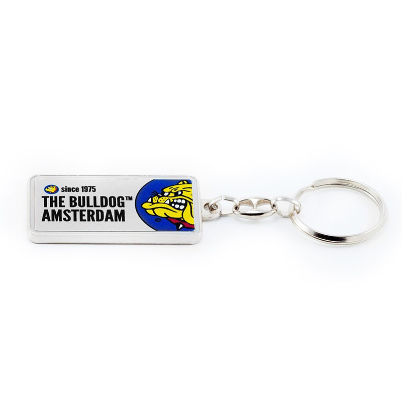 BULLDOG KEYCHAIN LICENSEPLATE SILVER