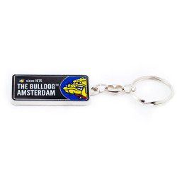 The Bulldog Amsterdam - Plaque noir metal porte cles