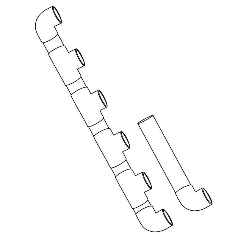 MANIFOLD 32 MM POUR 5 TUBES 1 M DE LARGE