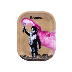 Plateau design métal - Small - Banksy's Torch Boy - 14x18cm - G-Rollz