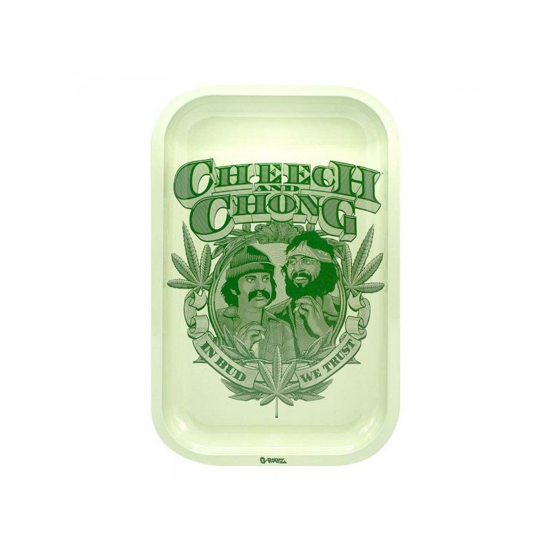 Plateau design métal - Médium - Cheech et Chong Badge - 27,5x17,5cm - G-Rollz