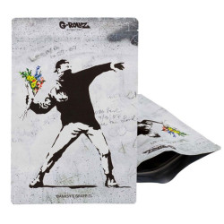 Pochettes x25 anti-odeur - Banksy Flower Thrower - 200x300mm - G-Rollz