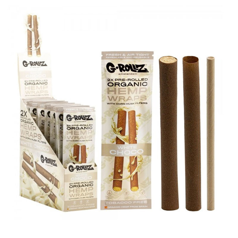 Feuilles à base de chanvre pré-roulées - Chocolat blanc  - 2X - G-Rollz