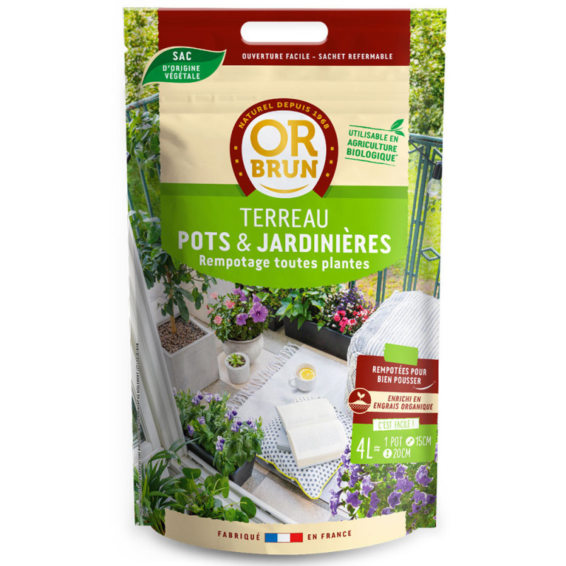 Or Brun - Pots et jardinières - 4L - Terreau