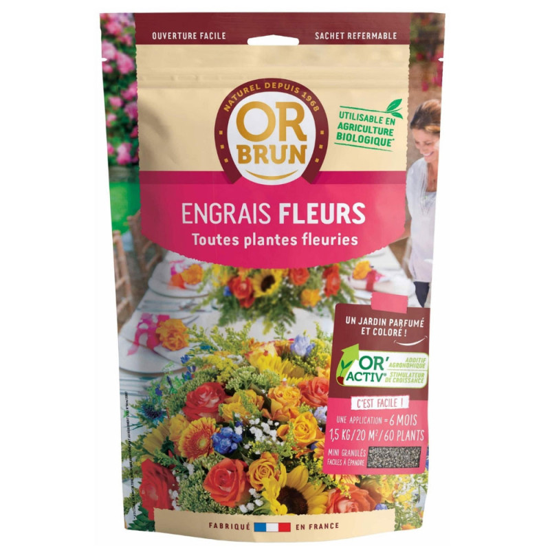 Or Brun - Engrais granulés fleurs - 1,5 kg