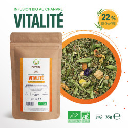 Pop CBD - Tisane Bien être CBD - Vitalité BIO - 35g