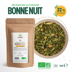 Pop CBD - Tisane Bien être CBD - Bonne Nuit BIO - 35g