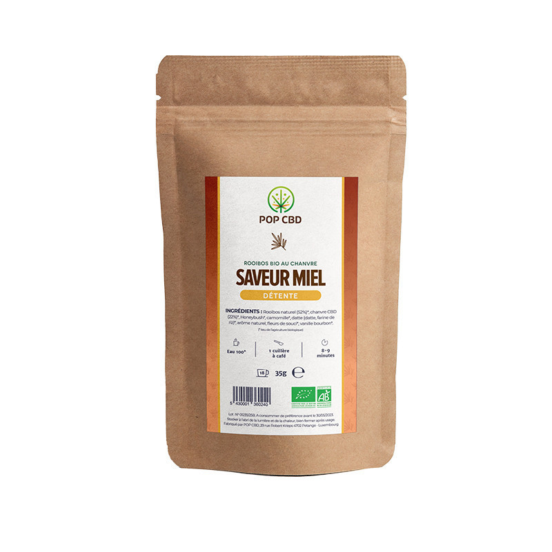 Pop CBD - Tisane détente Rooibos CBD - Saveur Miel - 35g