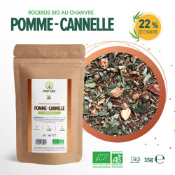 Pop CBD - Tisane détente Rooibos CBD - Saveur Pomme-Cannelle - 35g